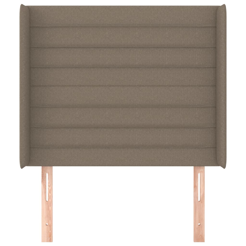 Hoofdbord met randen 103x16x118/128 cm stof taupe is nu te koop bij PeponiXL, paradijselijk wonen!
