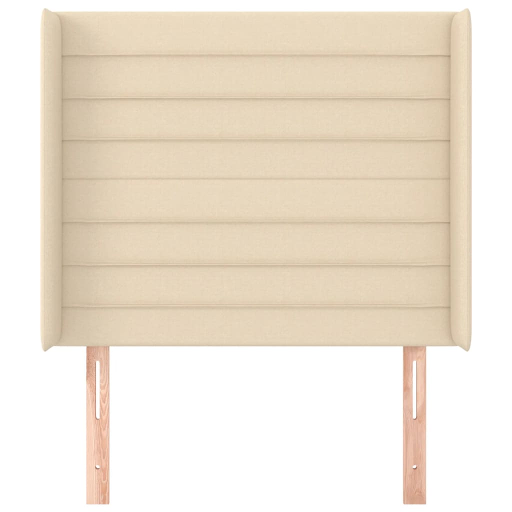 Hoofdbord met randen 103x16x118/128 cm stof crèmekleurig is nu te koop bij PeponiXL, paradijselijk wonen!