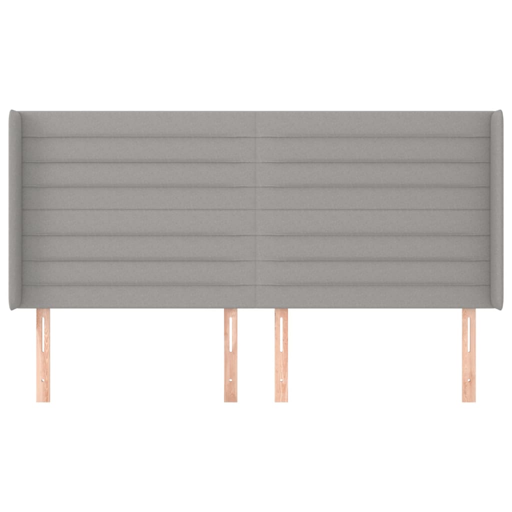 Hoofdbord met randen 163x16x118/128 cm stof lichtgrijs is nu te koop bij PeponiXL, paradijselijk wonen!