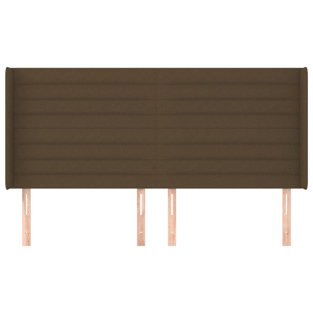 Hoofdbord met randen 163x16x118/128 cm stof donkerbruin is nu te koop bij PeponiXL, paradijselijk wonen!
