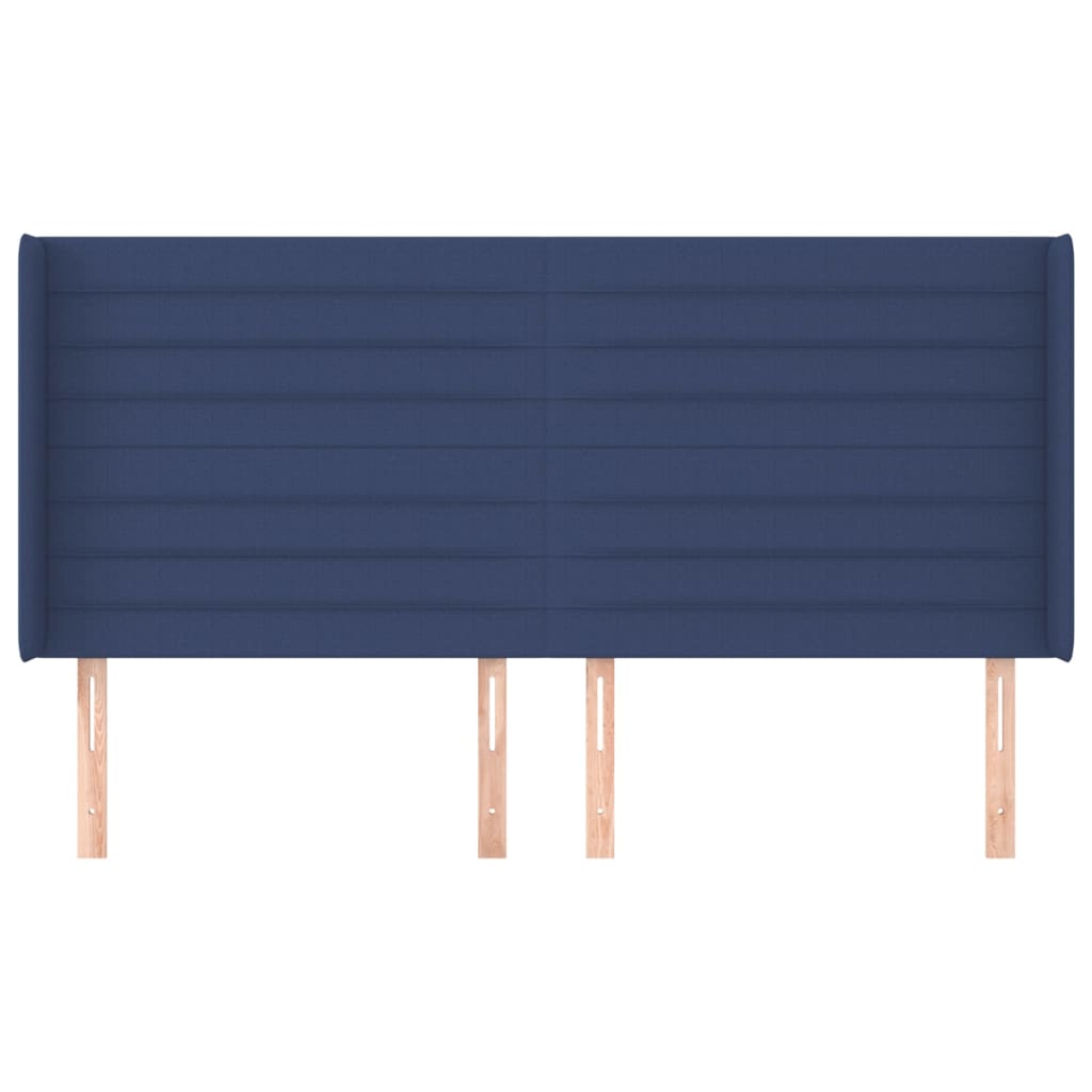 Hoofdbord met randen 163x16x118/128 cm stof blauw is nu te koop bij PeponiXL, paradijselijk wonen!