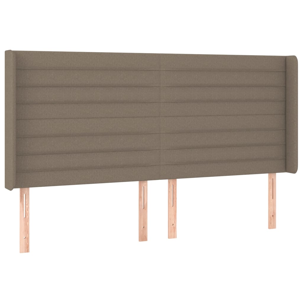 Hoofdbord met randen 183x16x118/128 cm stof taupe is nu te koop bij PeponiXL, paradijselijk wonen!