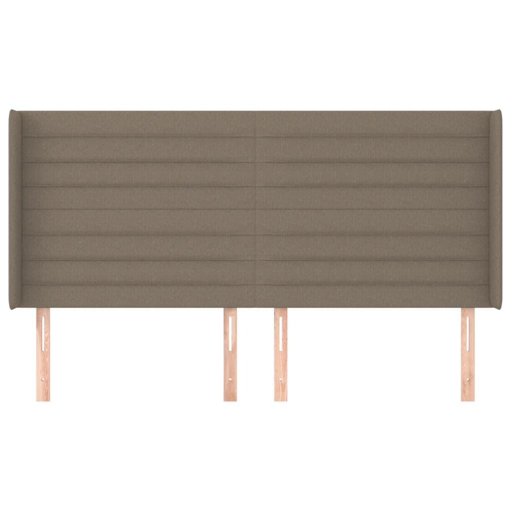 Hoofdbord met randen 183x16x118/128 cm stof taupe is nu te koop bij PeponiXL, paradijselijk wonen!