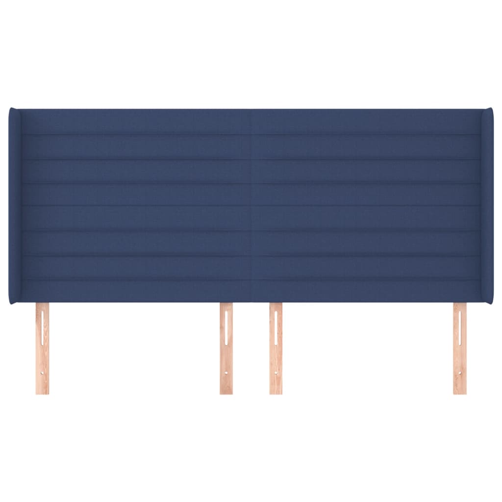 Hoofdbord met randen 183x16x118/128 cm stof blauw is nu te koop bij PeponiXL, paradijselijk wonen!