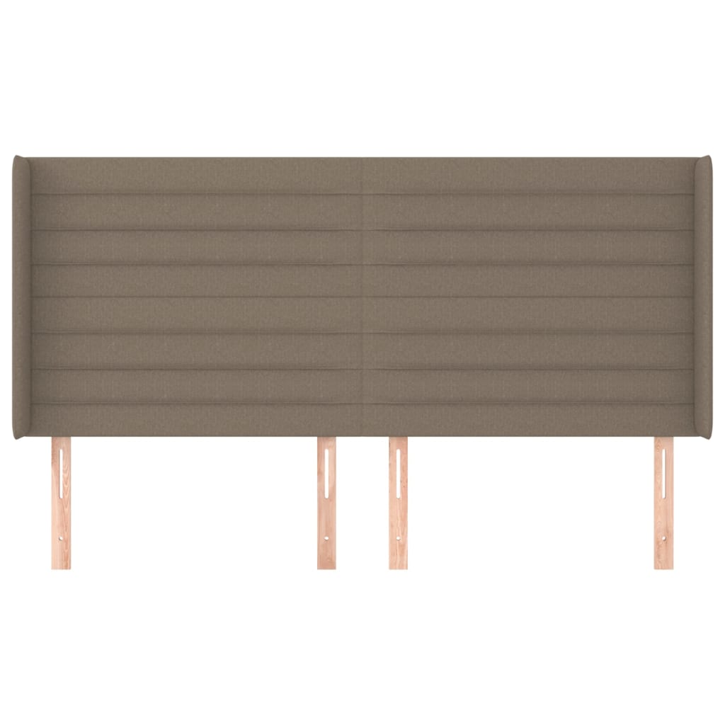 Hoofdbord met randen 203x16x118/128 cm stof taupe is nu te koop bij PeponiXL, paradijselijk wonen!
