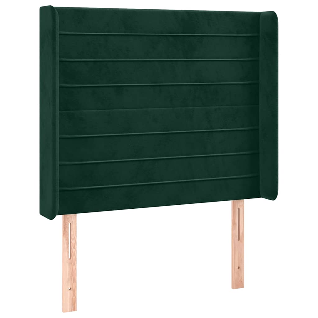 Hoofdbord met randen 83x16x118/128 cm fluweel groen is nu te koop bij PeponiXL, paradijselijk wonen!