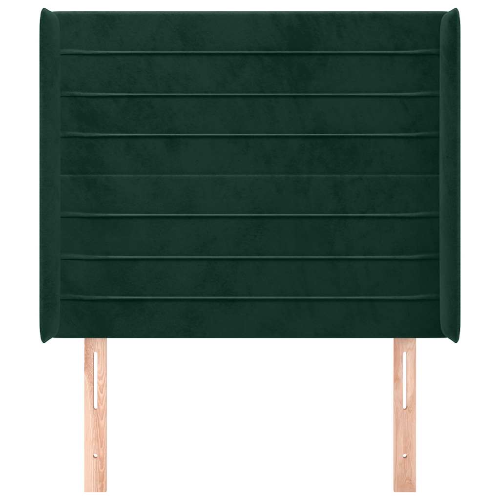 Hoofdbord met randen 83x16x118/128 cm fluweel groen is nu te koop bij PeponiXL, paradijselijk wonen!