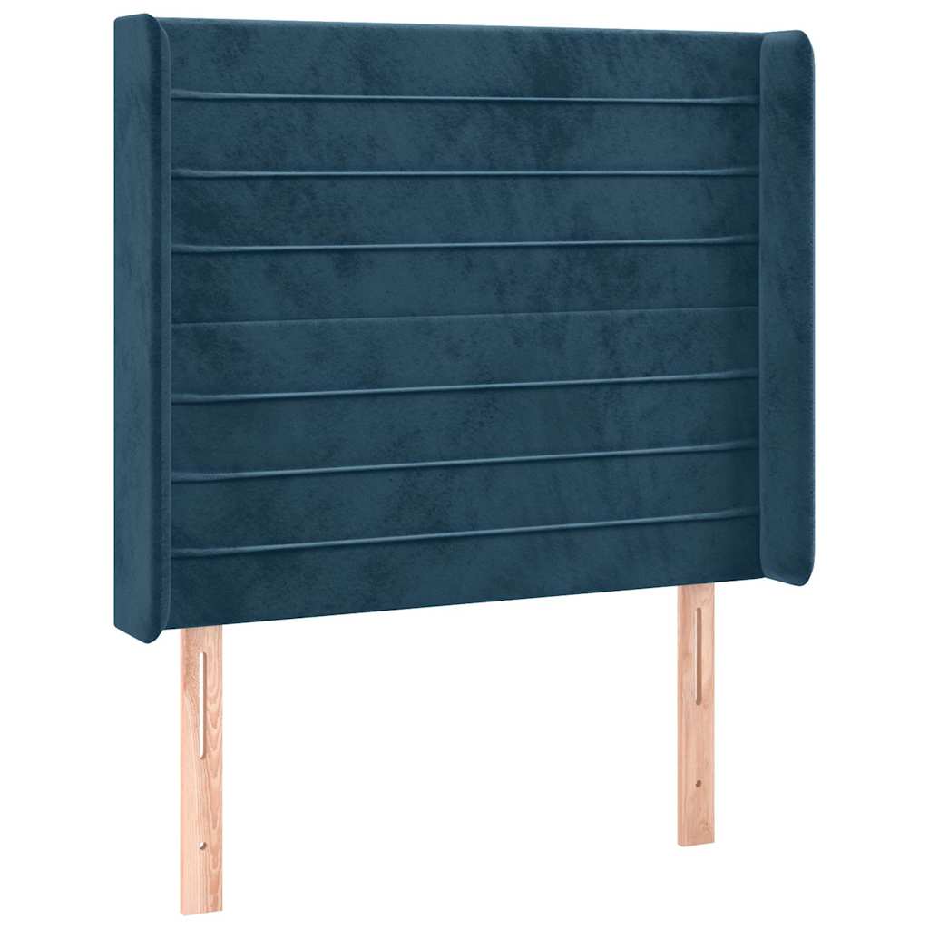 Hoofdbord met randen 83x16x118/128 cm fluweel blauw is nu te koop bij PeponiXL, paradijselijk wonen!