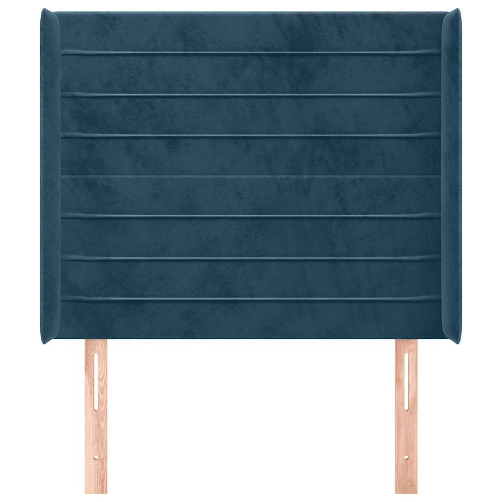 Hoofdbord met randen 83x16x118/128 cm fluweel blauw is nu te koop bij PeponiXL, paradijselijk wonen!