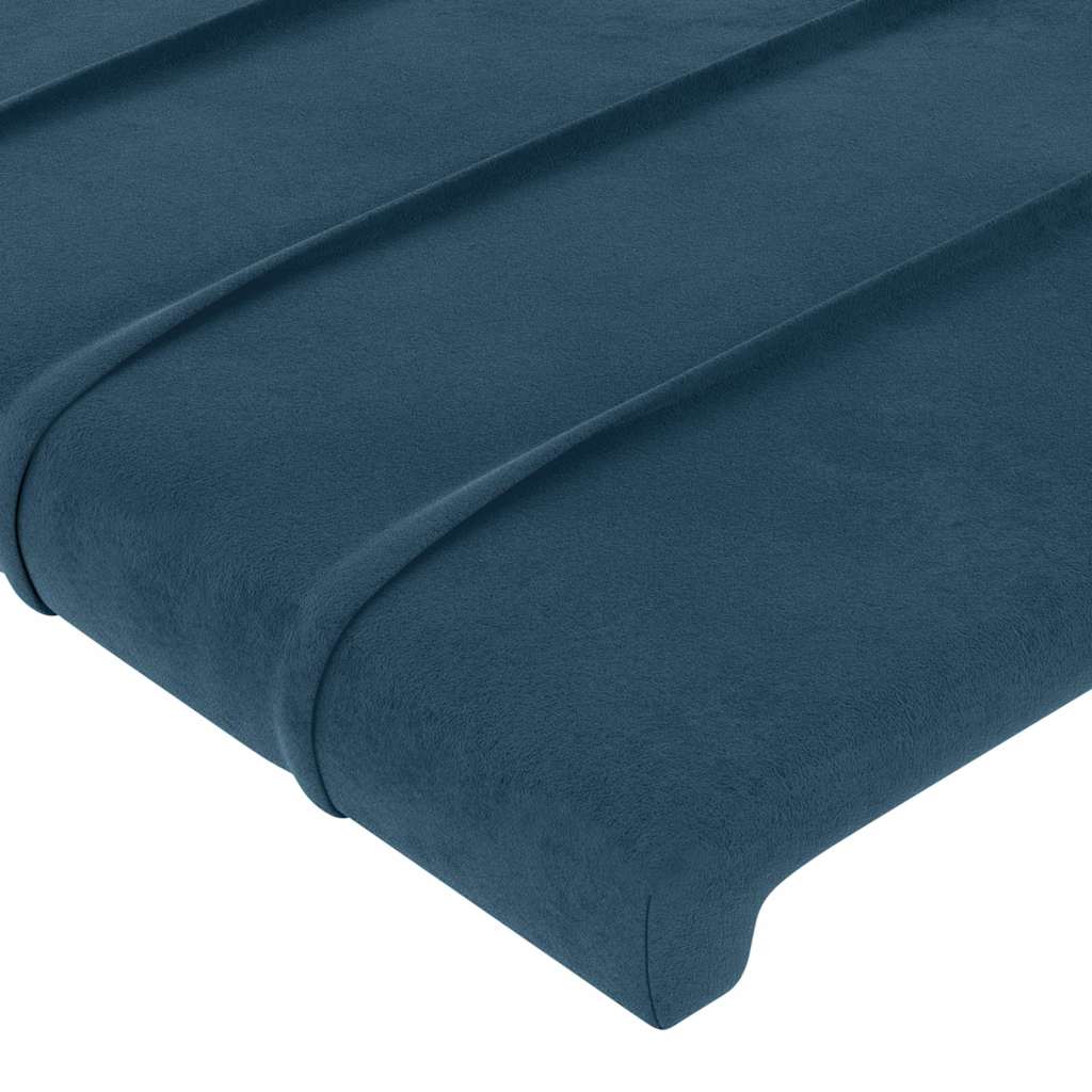 Hoofdbord met randen 83x16x118/128 cm fluweel blauw is nu te koop bij PeponiXL, paradijselijk wonen!