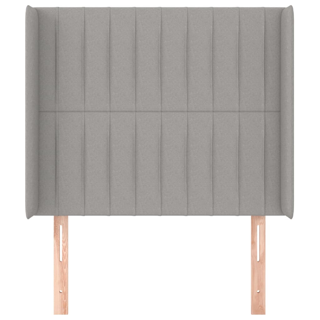 Hoofdbord met randen 83x16x118/128 cm stof lichtgrijs is nu te koop bij PeponiXL, paradijselijk wonen!