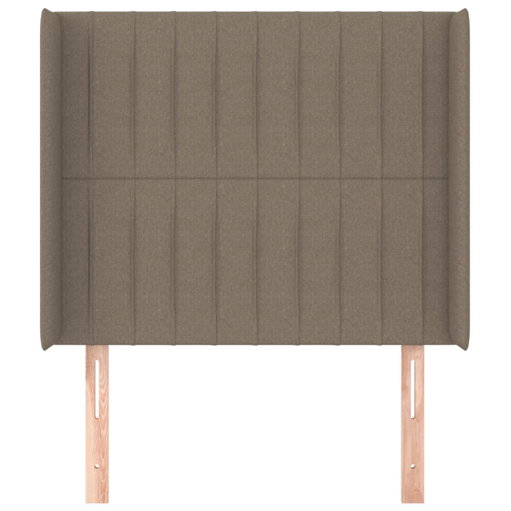 Hoofdbord met randen 83x16x118/128 cm stof taupe is nu te koop bij PeponiXL, paradijselijk wonen!