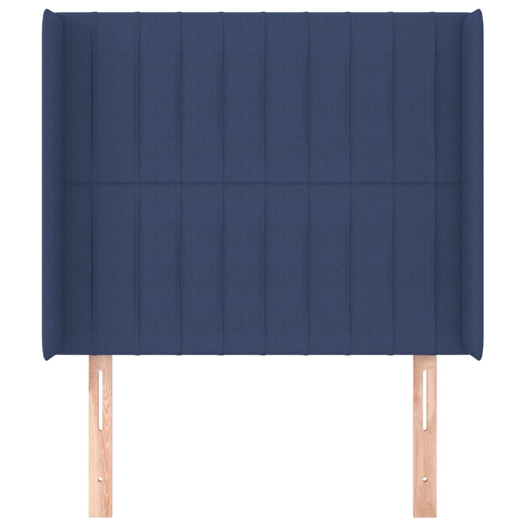 Hoofdbord met randen 83x16x118/128 cm stof blauw is nu te koop bij PeponiXL, paradijselijk wonen!