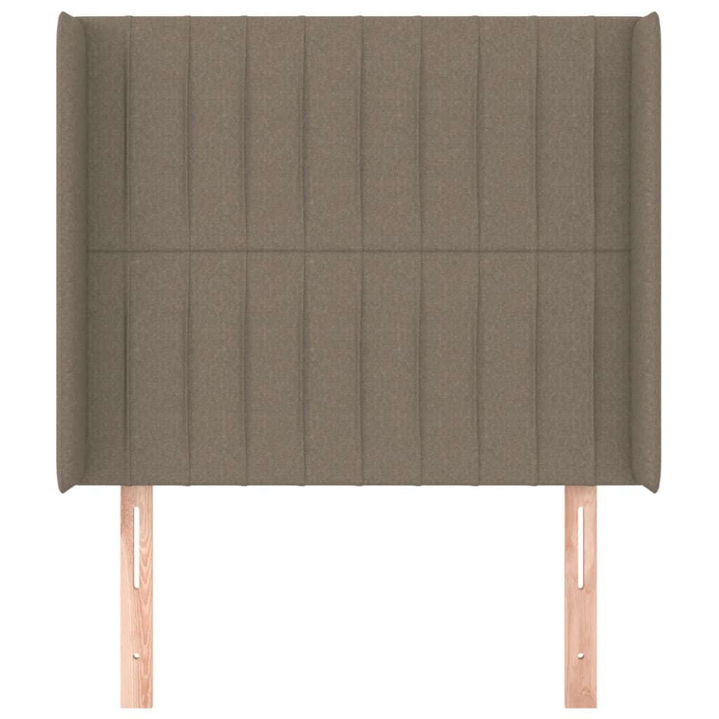 Hoofdbord met randen 93x16x118/128 cm stof taupe is nu te koop bij PeponiXL, paradijselijk wonen!