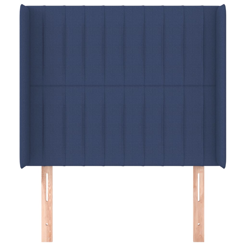 Hoofdbord met randen 93x16x118/128 cm stof blauw is nu te koop bij PeponiXL, paradijselijk wonen!