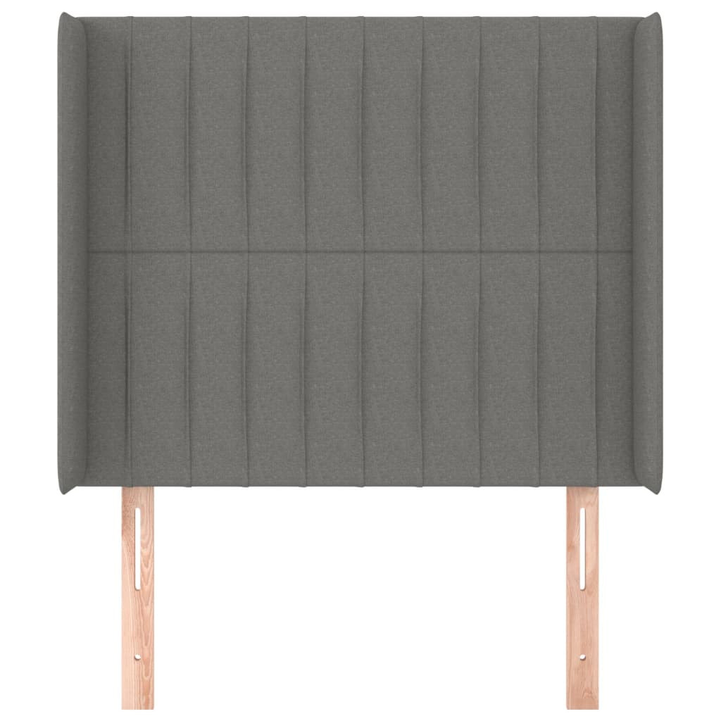 Hoofdbord met randen 103x16x118/128 cm stof donkergrijs is nu te koop bij PeponiXL, paradijselijk wonen!