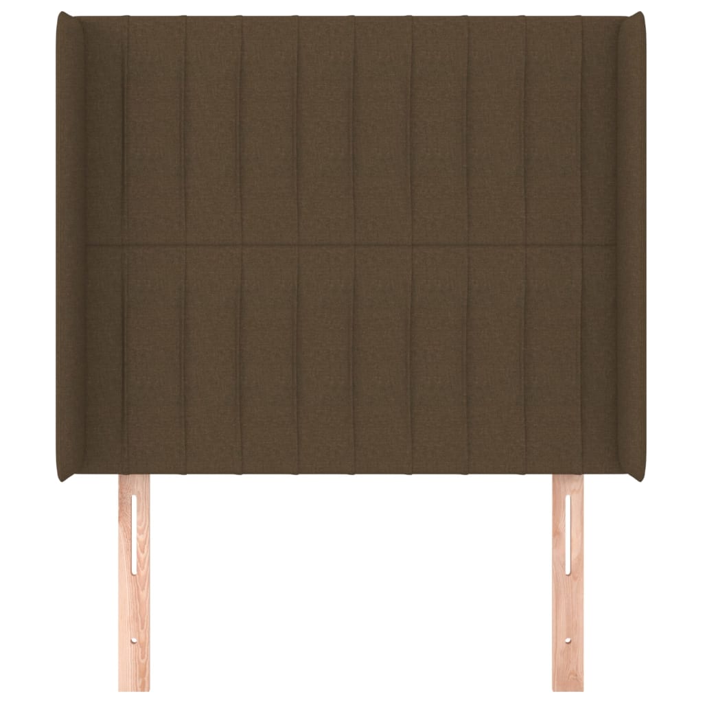 Hoofdbord met randen 103x16x118/128 cm stof donkerbruin is nu te koop bij PeponiXL, paradijselijk wonen!
