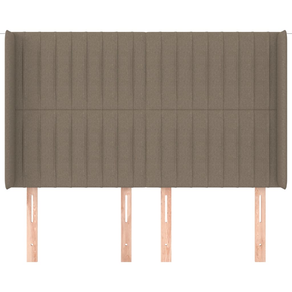 Hoofdbord met randen 147x16x118/128 cm stof taupe is nu te koop bij PeponiXL, paradijselijk wonen!