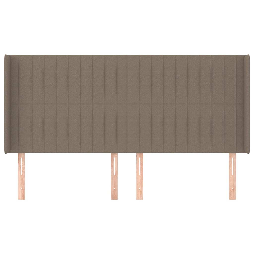 Hoofdbord met randen 163x16x118/128 cm stof taupe is nu te koop bij PeponiXL, paradijselijk wonen!