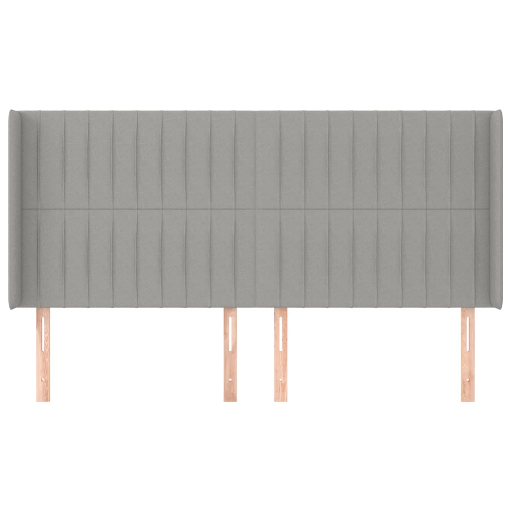 Hoofdbord met randen 183x16x118/128 cm stof lichtgrijs is nu te koop bij PeponiXL, paradijselijk wonen!