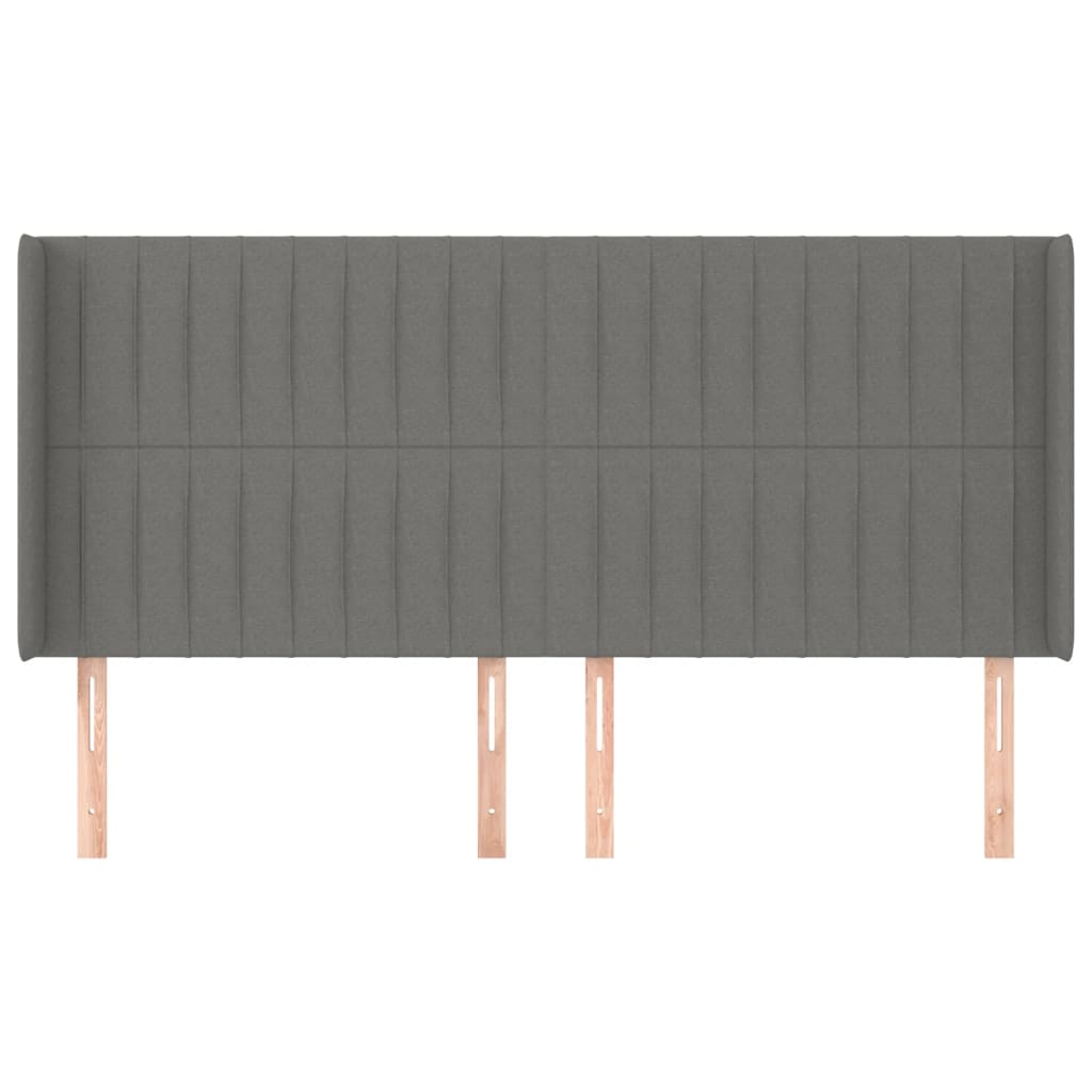 Hoofdbord met randen 183x16x118/128 cm stof donkergrijs is nu te koop bij PeponiXL, paradijselijk wonen!