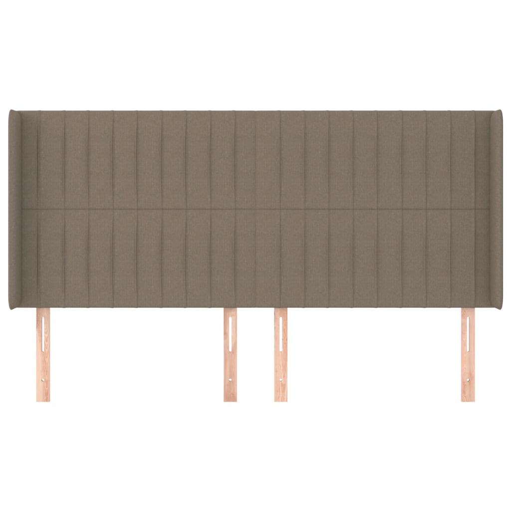 Hoofdbord met randen 183x16x118/128 cm stof taupe is nu te koop bij PeponiXL, paradijselijk wonen!