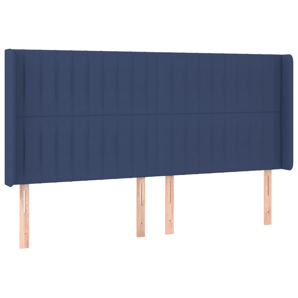 Hoofdbord met randen 183x16x118/128 cm stof blauw is nu te koop bij PeponiXL, paradijselijk wonen!