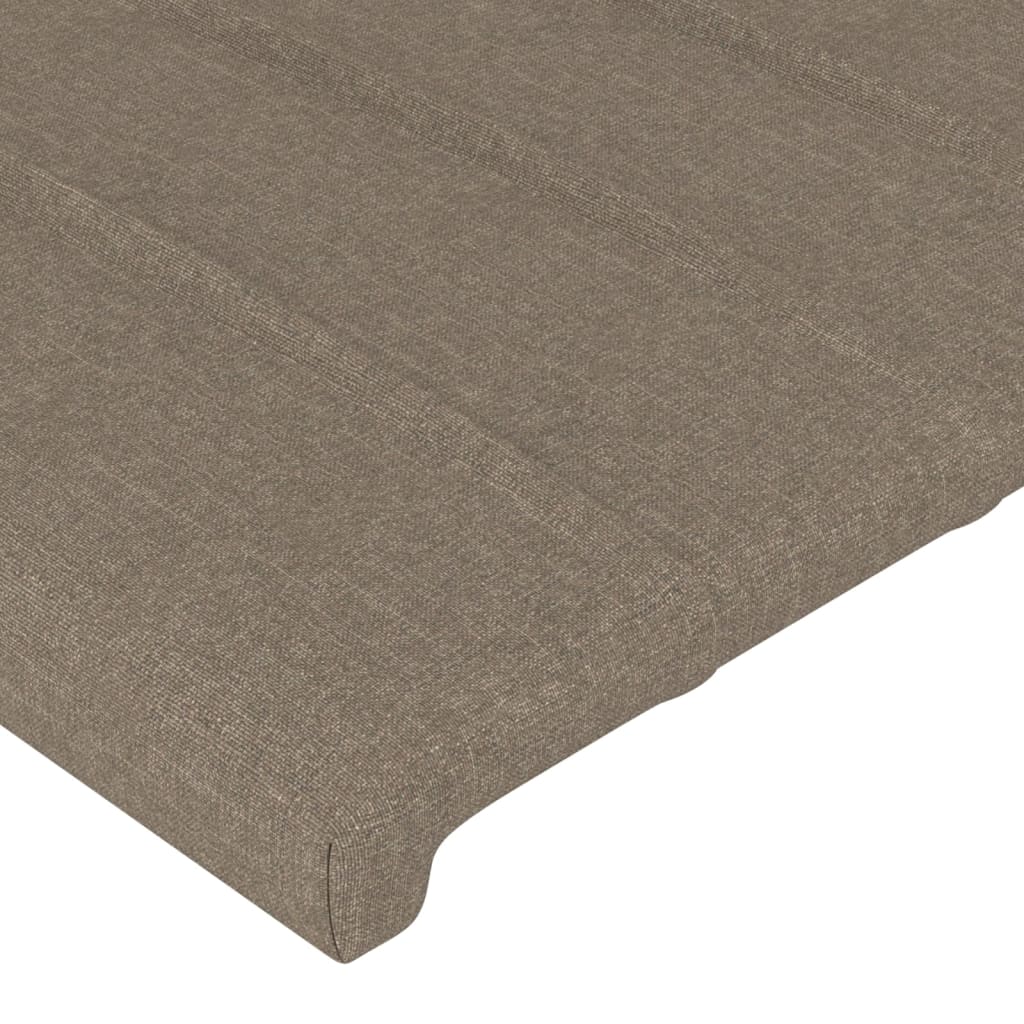 Hoofdbord met randen 203x16x118/128 cm stof taupe is nu te koop bij PeponiXL, paradijselijk wonen!