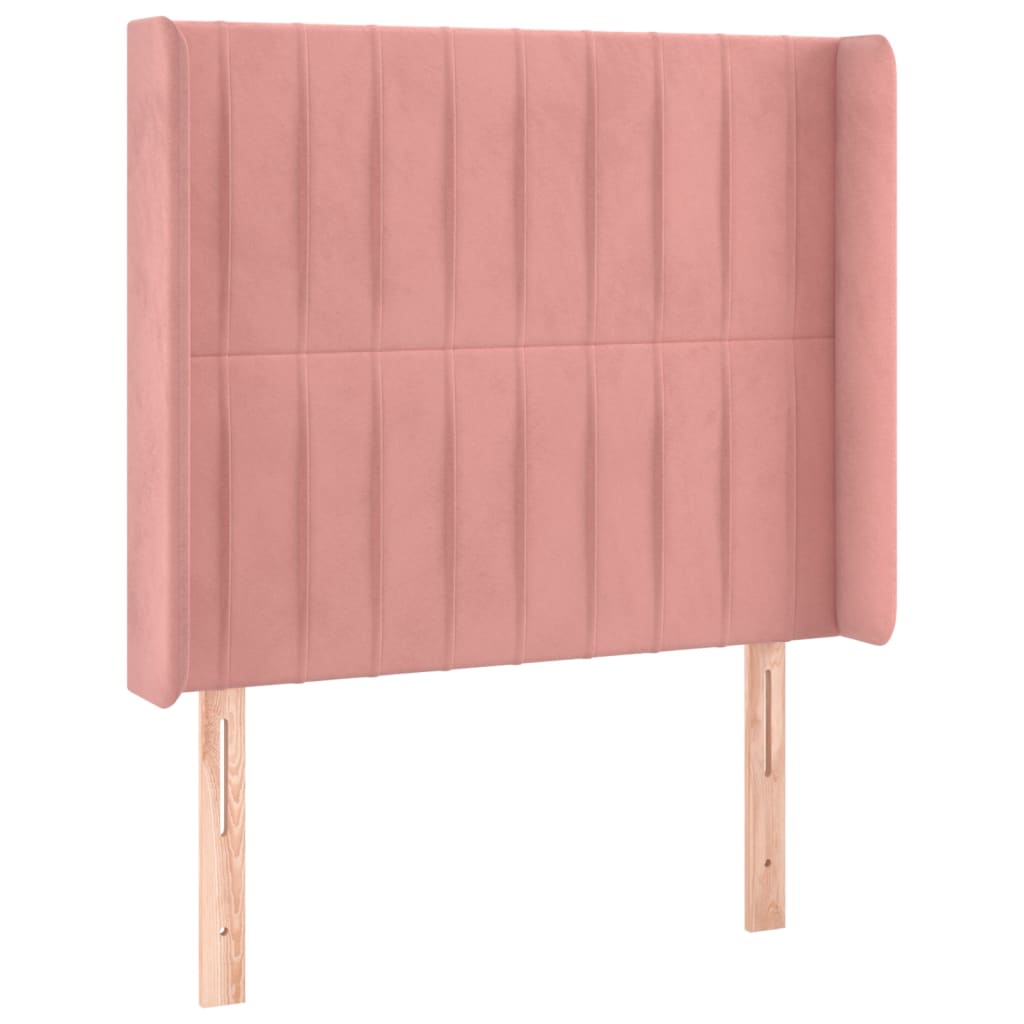 Hoofdbord met randen 83x16x118/128 cm fluweel roze is nu te koop bij PeponiXL, paradijselijk wonen!