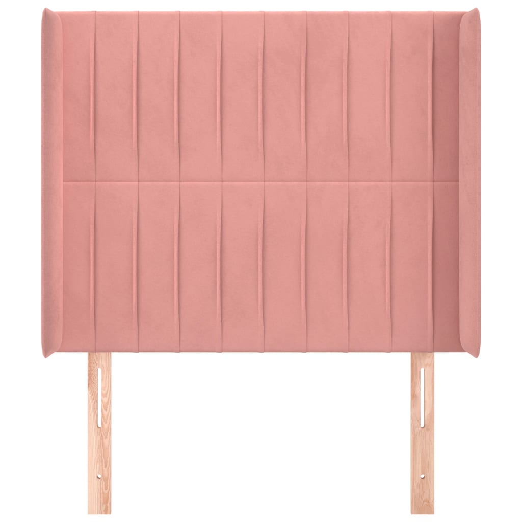 Hoofdbord met randen 83x16x118/128 cm fluweel roze is nu te koop bij PeponiXL, paradijselijk wonen!