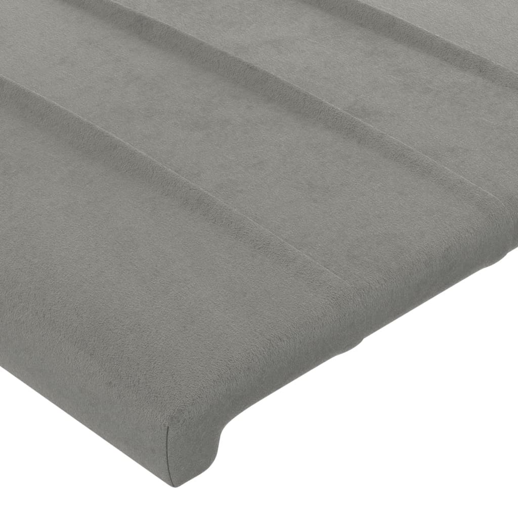 Hoofdbord met randen 103x16x118/128 cm fluweel lichtgrijs is nu te koop bij PeponiXL, paradijselijk wonen!