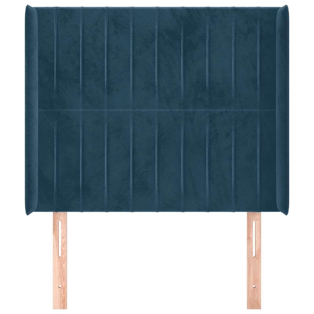 Hoofdbord met randen 103x16x118/128 cm fluweel donkerblauw is nu te koop bij PeponiXL, paradijselijk wonen!