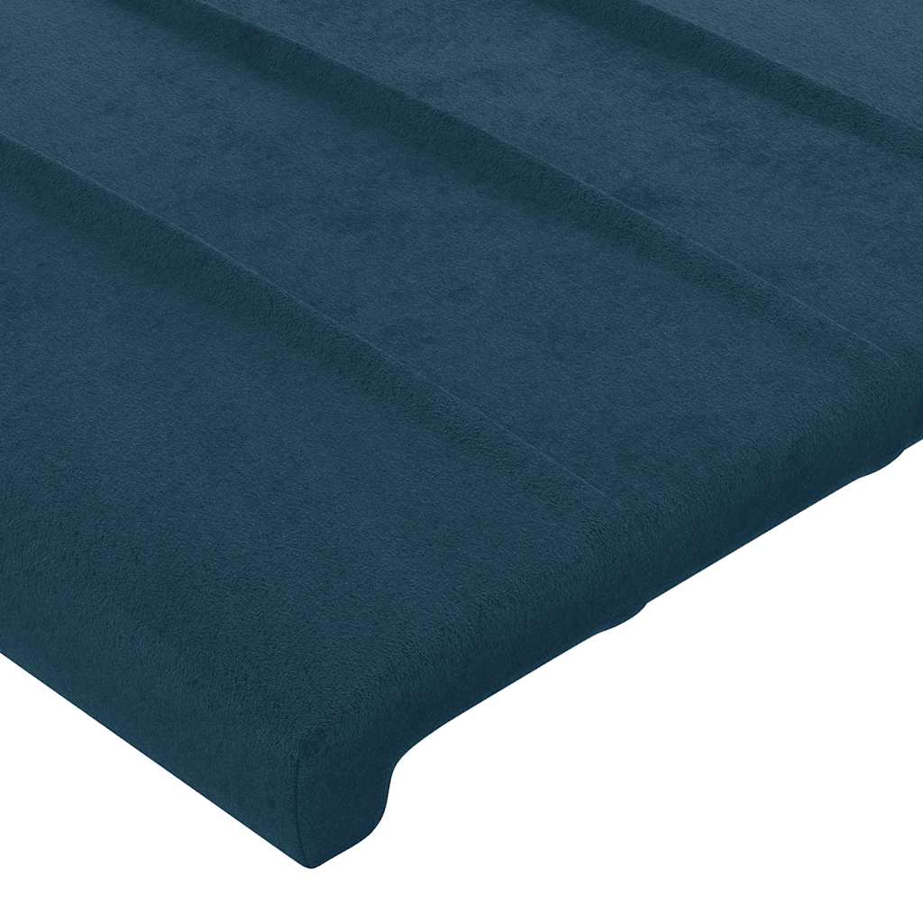 Hoofdbord met randen 163x16x118/128 cm fluweel donkerblauw is nu te koop bij PeponiXL, paradijselijk wonen!