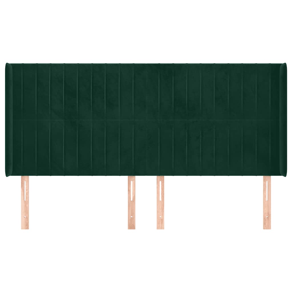 Hoofdbord met randen 183x16x118/128 cm fluweel donkergroen is nu te koop bij PeponiXL, paradijselijk wonen!