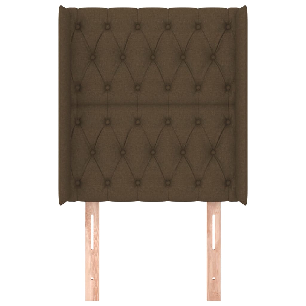 Hoofdbord met randen 83x16x118/128 cm stof donkerbruin is nu te koop bij PeponiXL, paradijselijk wonen!