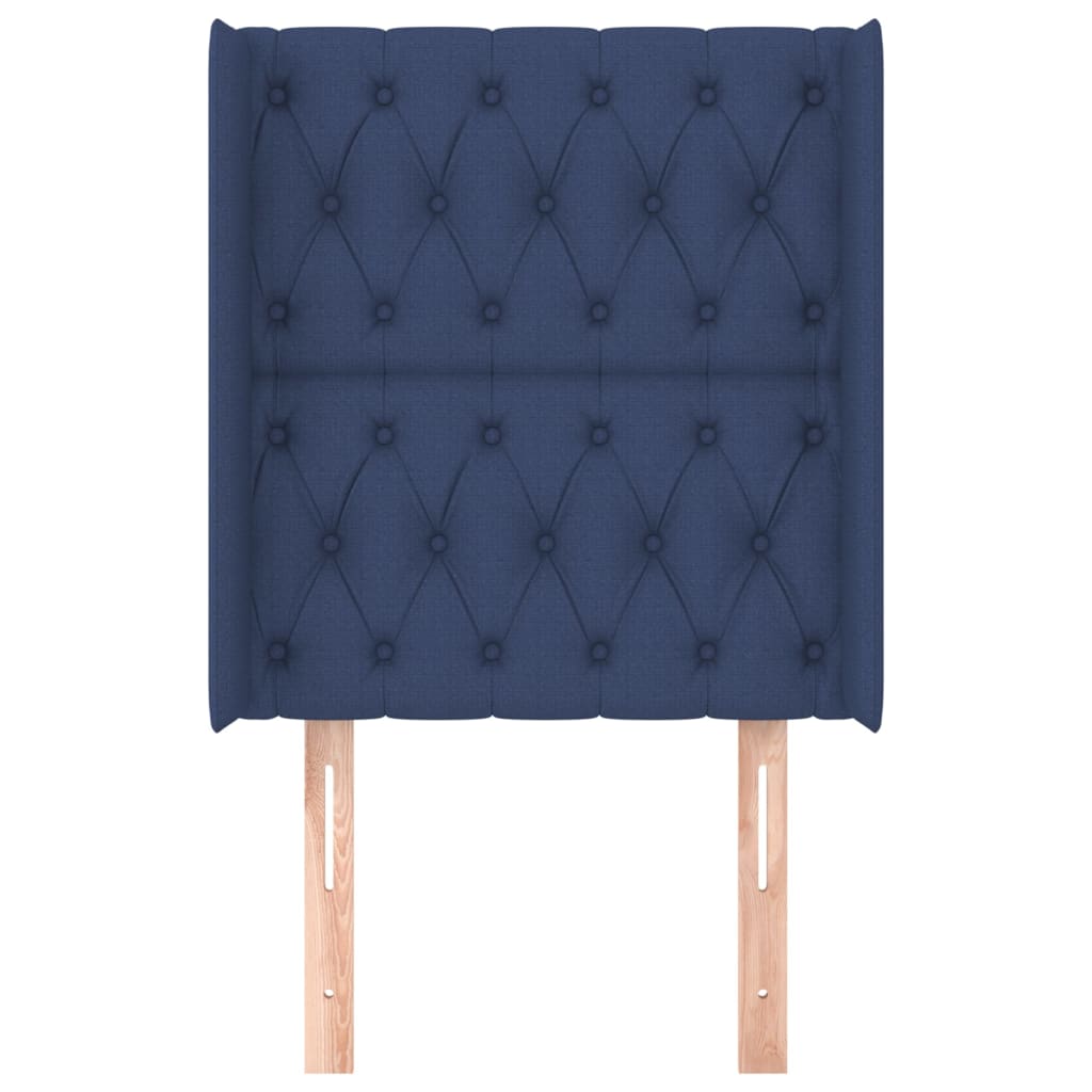 Hoofdbord met randen 83x16x118/128 cm stof blauw is nu te koop bij PeponiXL, paradijselijk wonen!