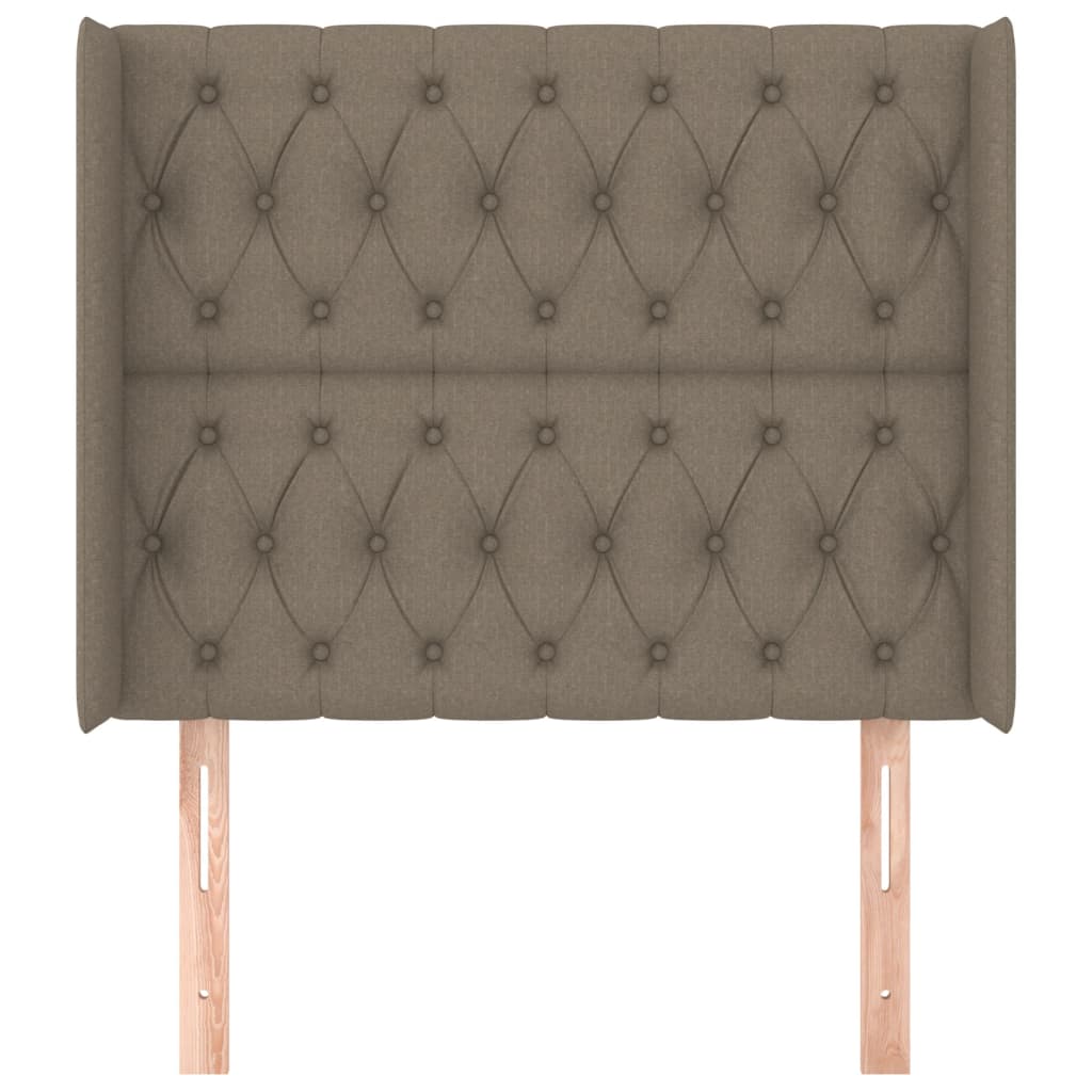 Hoofdbord met randen 103x16x118/128 cm stof taupe is nu te koop bij PeponiXL, paradijselijk wonen!