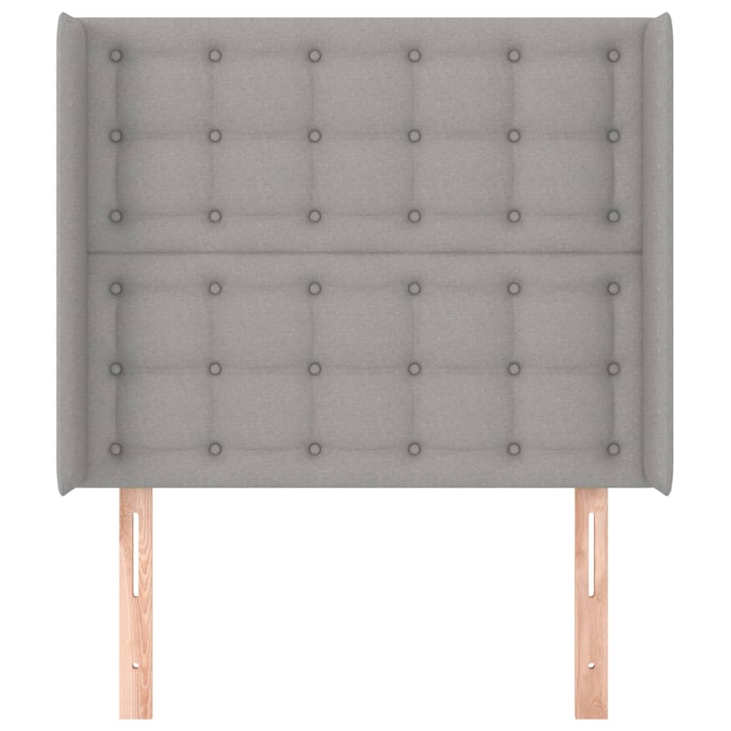 Hoofdbord met randen 83x16x118/128 cm stof lichtgrijs is nu te koop bij PeponiXL, paradijselijk wonen!