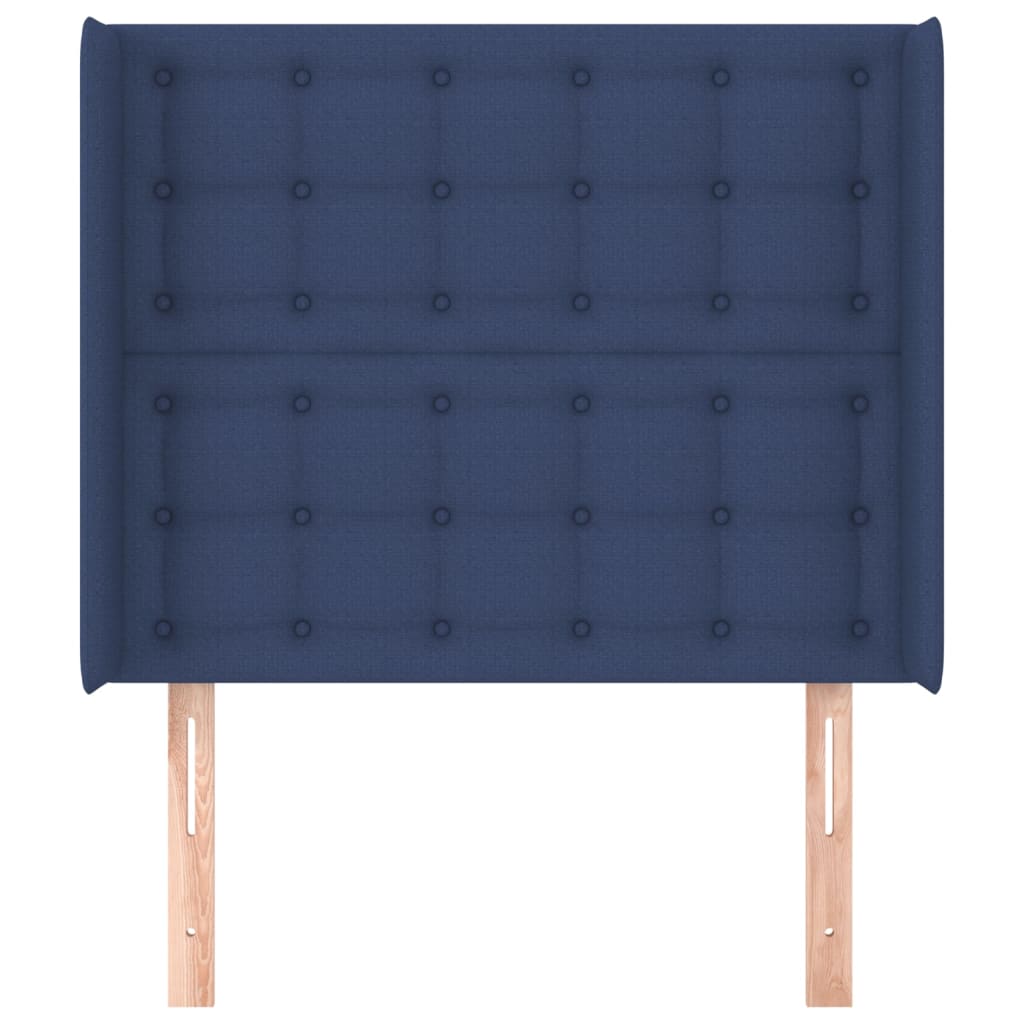 Hoofdbord met randen 83x16x118/128 cm stof blauw is nu te koop bij PeponiXL, paradijselijk wonen!
