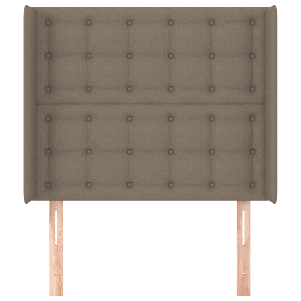 Hoofdbord met randen 93x16x118/128 cm stof taupe is nu te koop bij PeponiXL, paradijselijk wonen!
