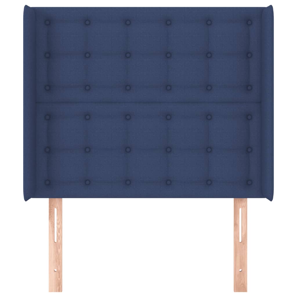 Hoofdbord met randen 93x16x118/128 cm stof blauw is nu te koop bij PeponiXL, paradijselijk wonen!