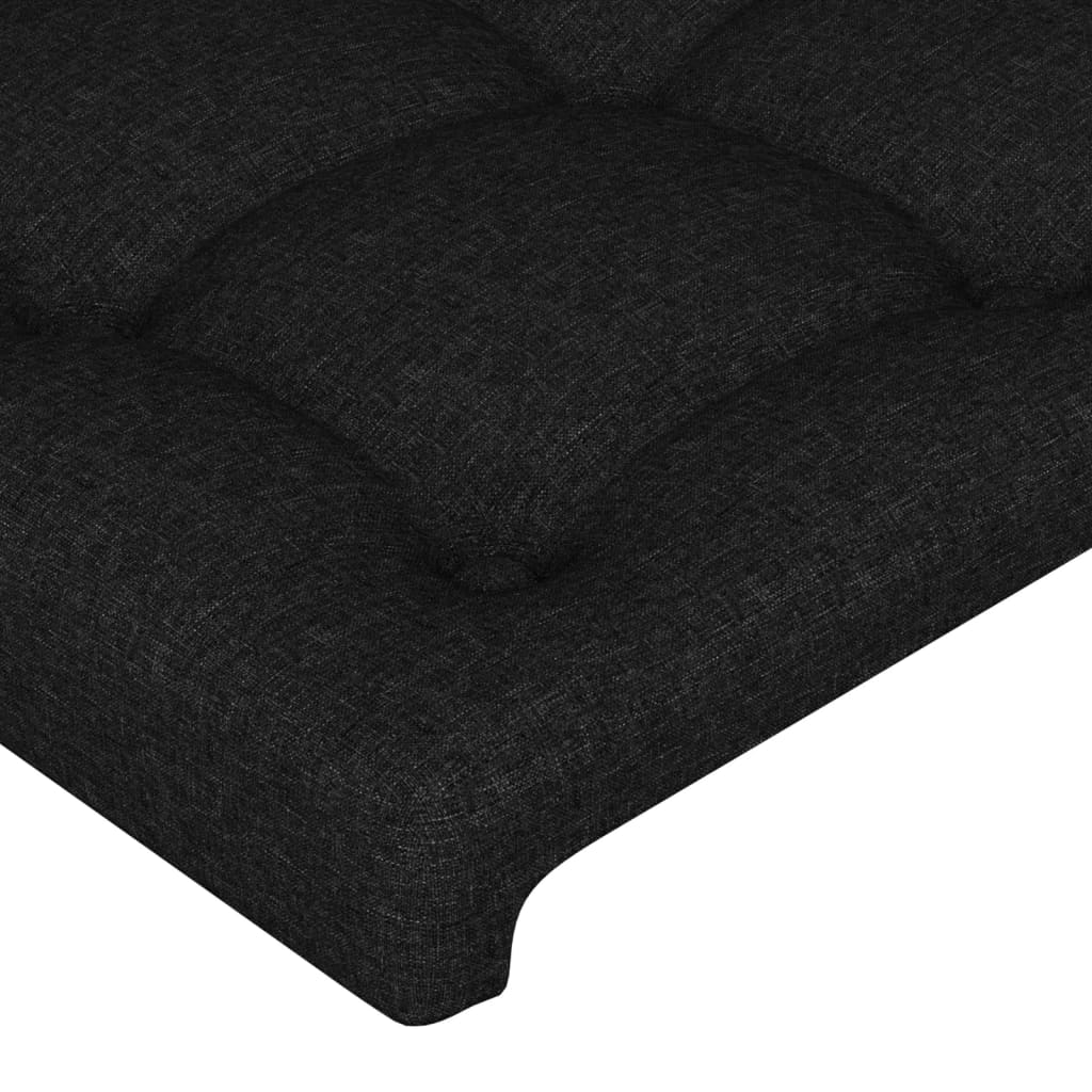 Hoofdbord met randen 103x16x118/128 cm stof zwart is nu te koop bij PeponiXL, paradijselijk wonen!