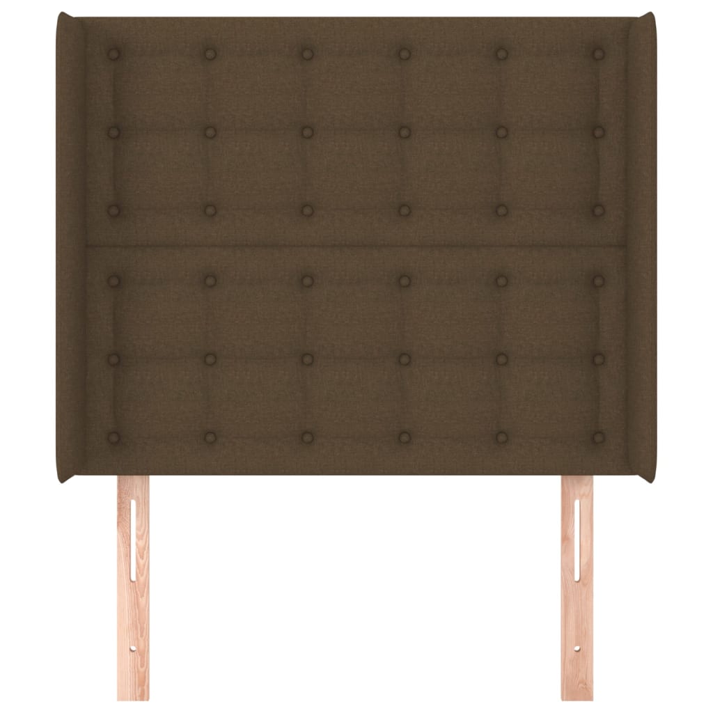 Hoofdbord met randen 103x16x118/128 cm stof donkerbruin is nu te koop bij PeponiXL, paradijselijk wonen!