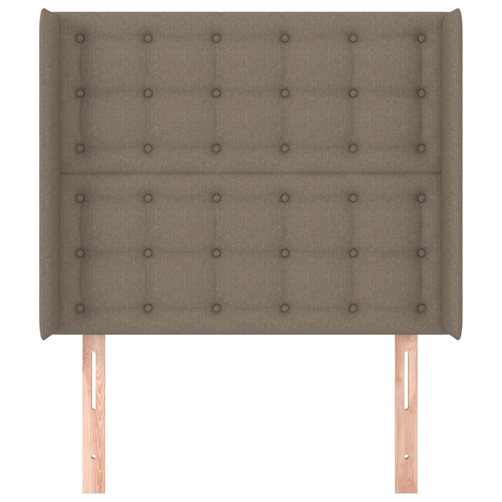 Hoofdbord met randen 103x16x118/128 cm stof taupe is nu te koop bij PeponiXL, paradijselijk wonen!