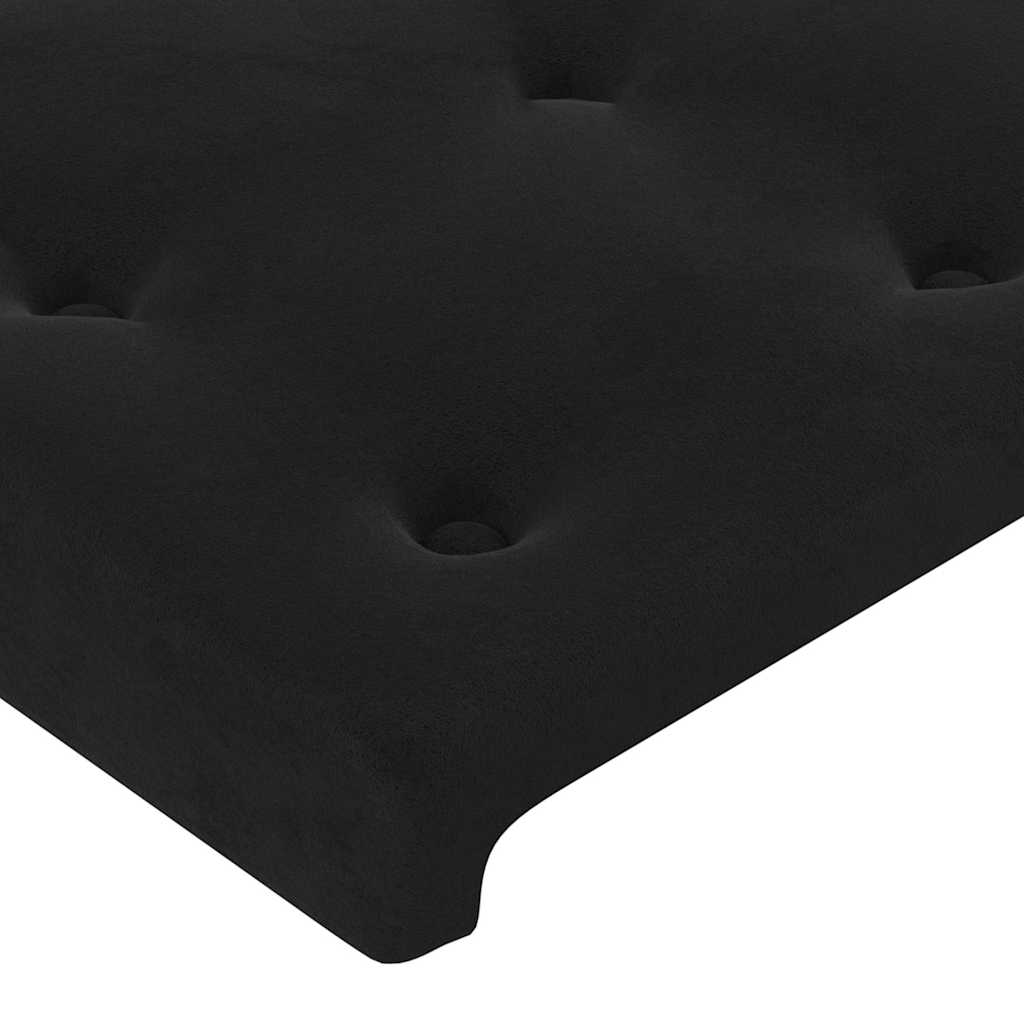 Hoofdbord met randen 103x16x118/128 cm fluweel zwart is nu te koop bij PeponiXL, paradijselijk wonen!