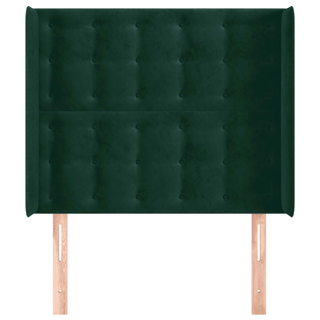 Hoofdbord met randen 103x16x118/128 cm fluweel donkergroen is nu te koop bij PeponiXL, paradijselijk wonen!