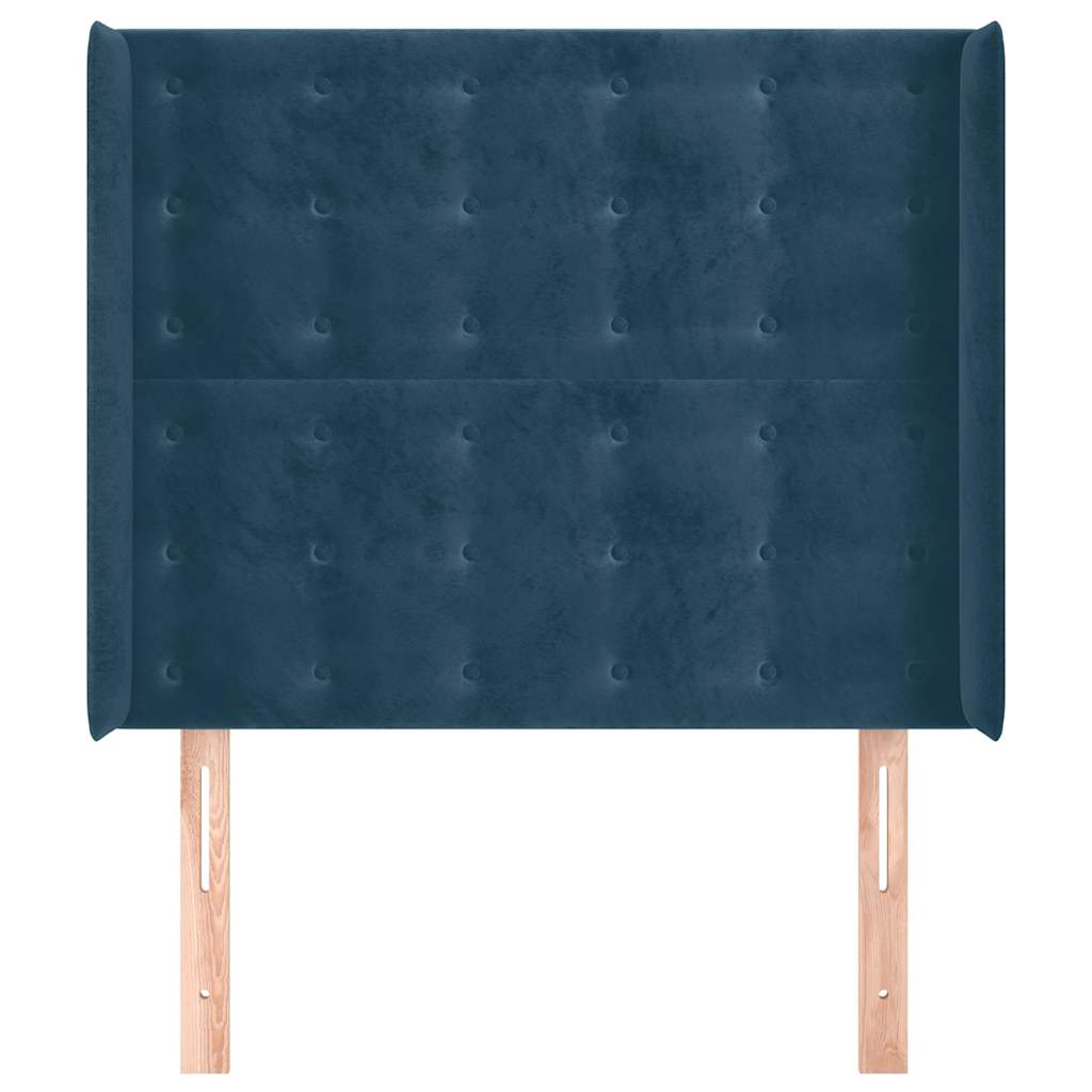 Hoofdbord met randen 103x16x118/128 cm fluweel donkerblauw is nu te koop bij PeponiXL, paradijselijk wonen!