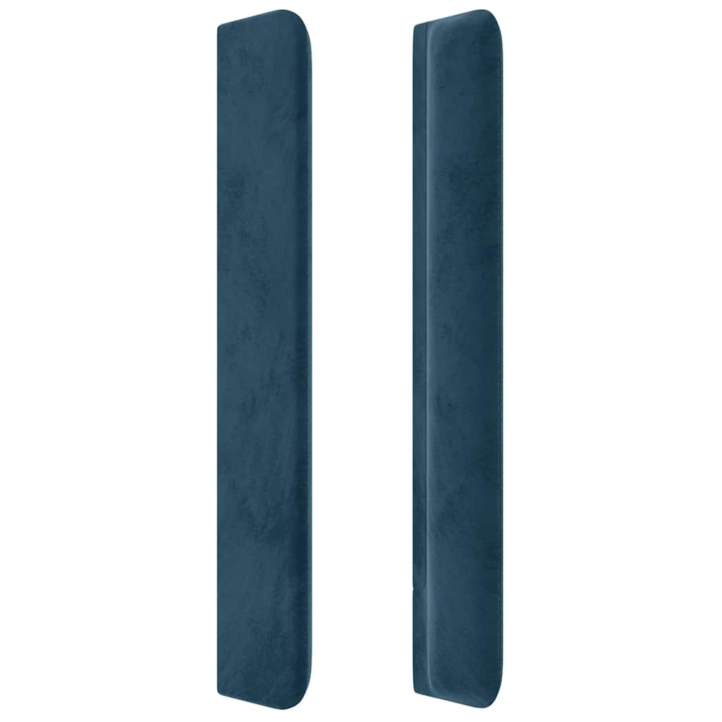 Hoofdbord met randen 163x16x118/128 cm fluweel donkerblauw is nu te koop bij PeponiXL, paradijselijk wonen!