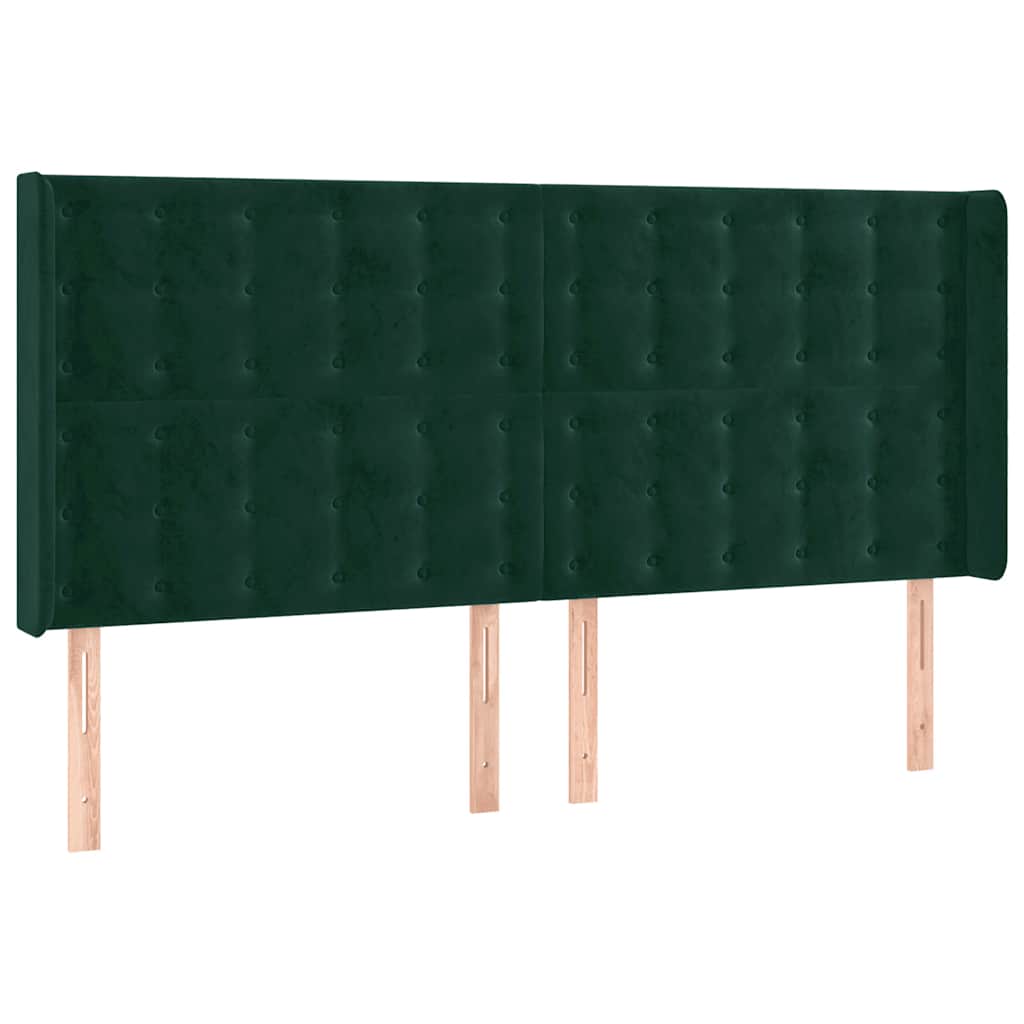 Hoofdbord met randen 183x16x118/128 cm fluweel donkergroen is nu te koop bij PeponiXL, paradijselijk wonen!