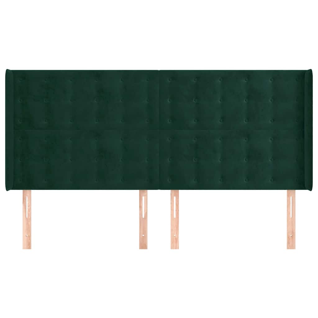 Hoofdbord met randen 183x16x118/128 cm fluweel donkergroen is nu te koop bij PeponiXL, paradijselijk wonen!
